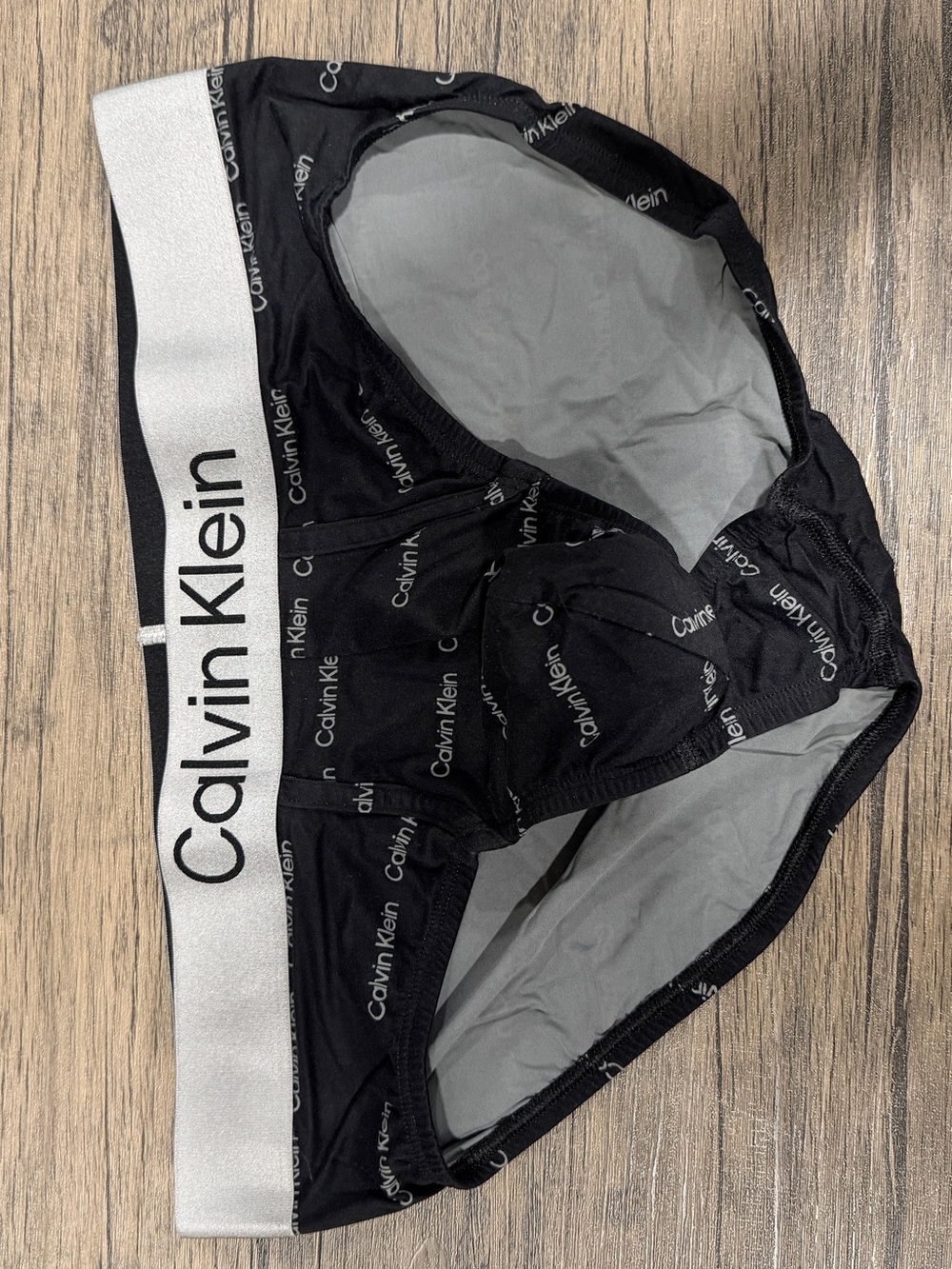 Calvin Klein Black and Silver Logo Briefs